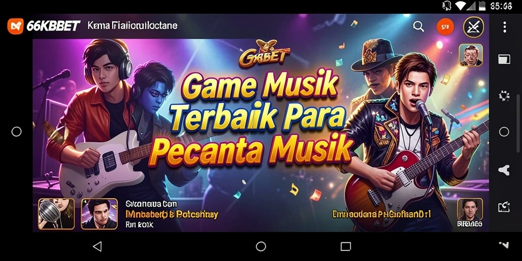 Screenshot gameplay 66KBET dengan interaksi musik yang seru.