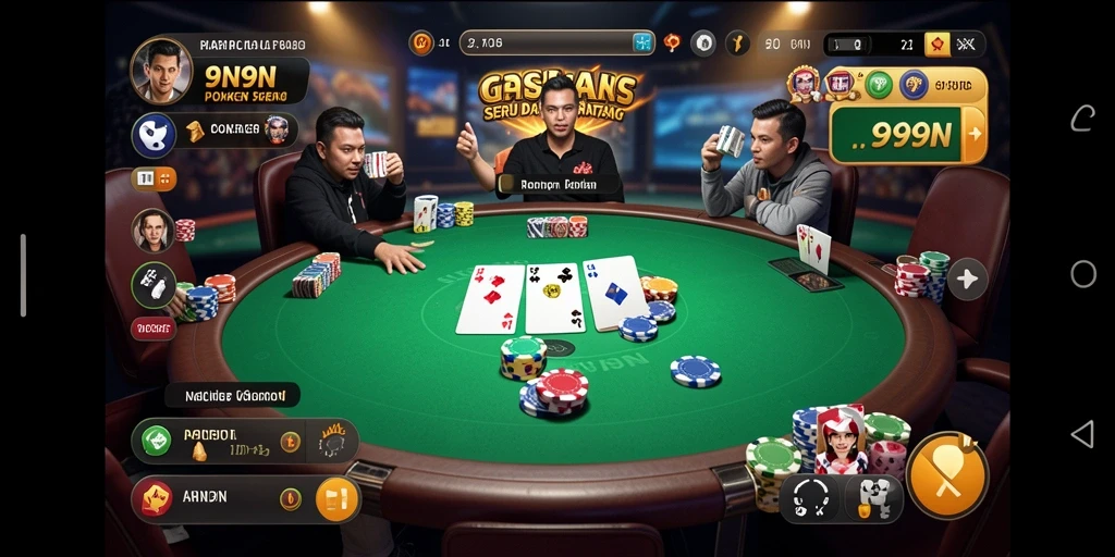 Tampilan gameplay seru di aplikasi poker 9N9N.