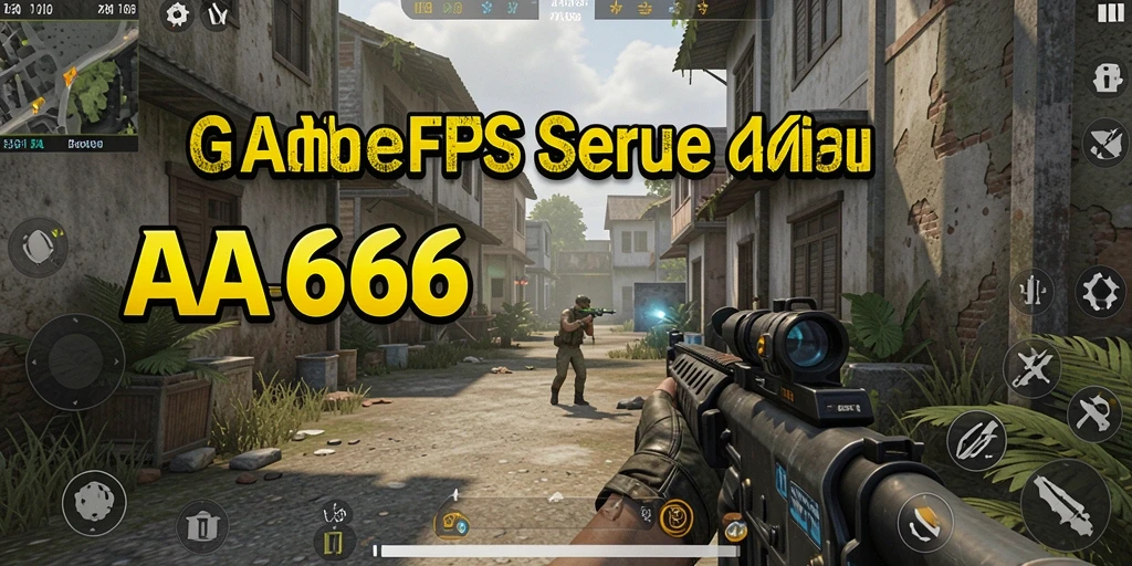 Screenshot menunjukkan aksi intens dalam gameplay FPS AA666.