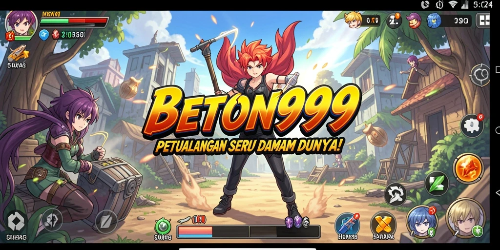 Tampilan gameplay BETON999 yang mendebarkan dan penuh warna.