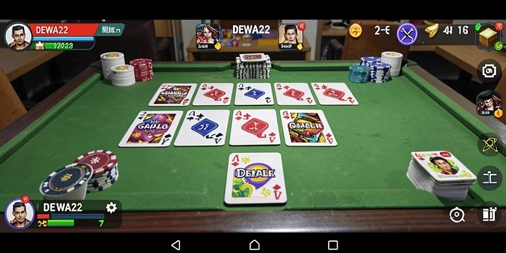 Screenshot gameplay DEWA22 yang menampilkan keseruan permainan Gaple.