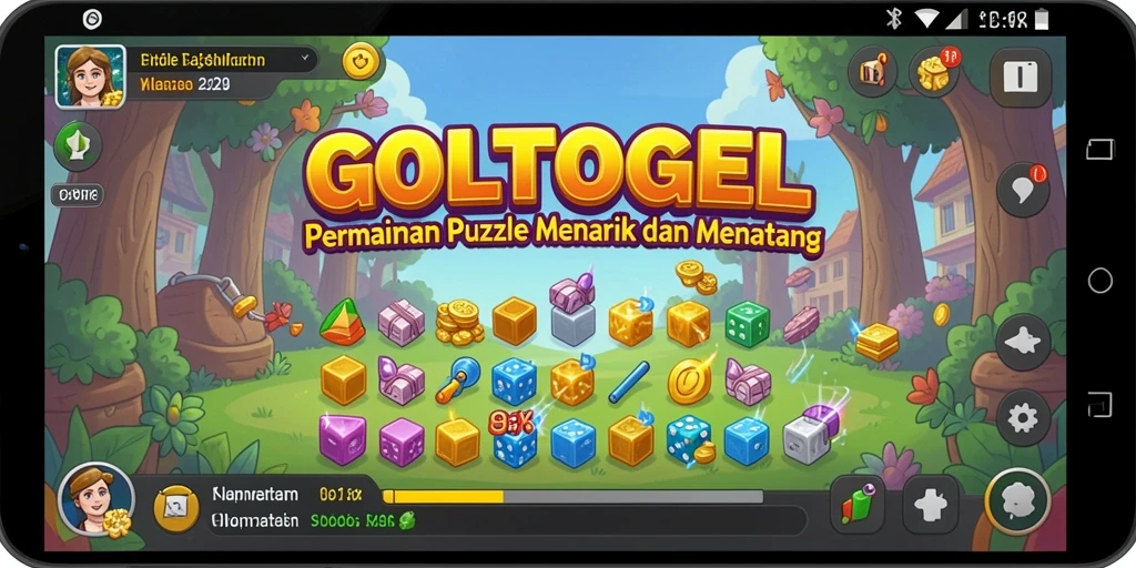 Screenshot gameplay GOLTOGEL menampilkan tantangan puzzle yang seru.