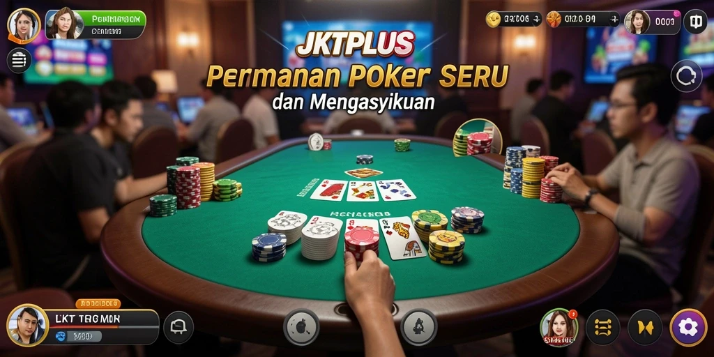 Screenshot menampilkan suasana permainan Poker yang seru.