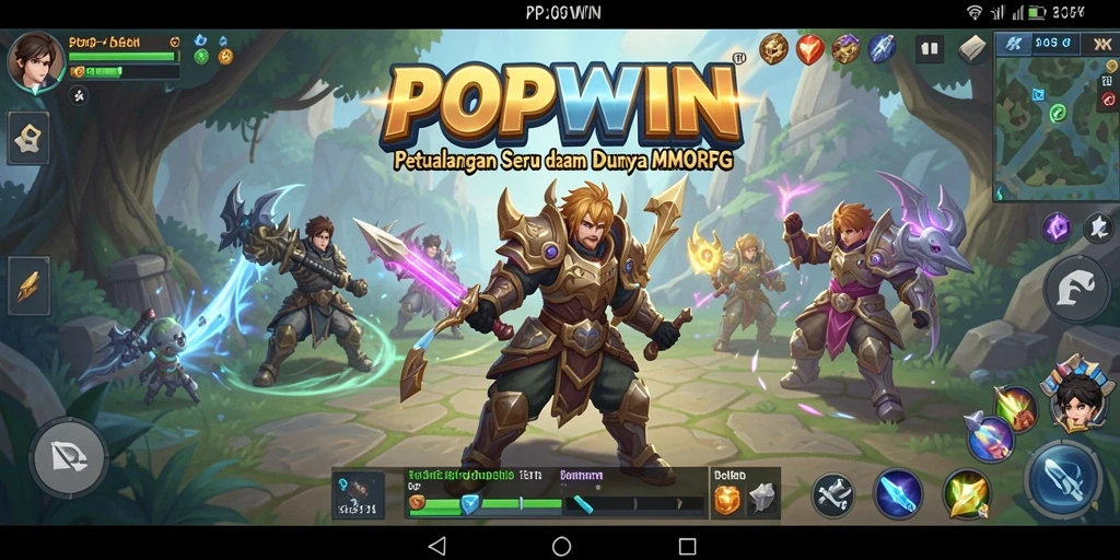 Tangkapan layar gameplay POPWIN menampilkan aksi seru dalam petualangan MMORPG.