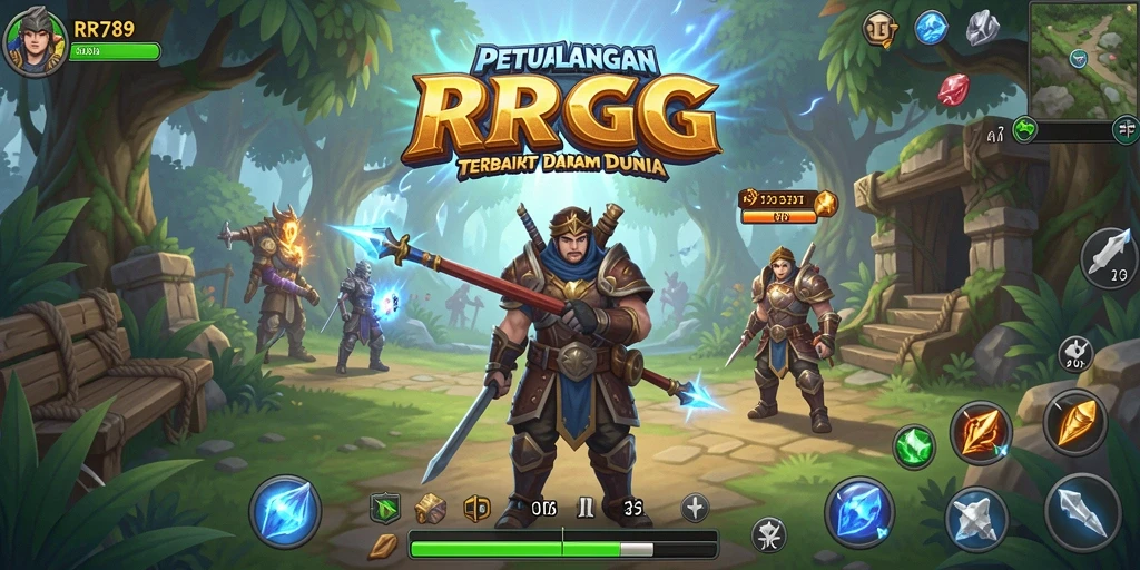 Screenshot gameplay RR789 menampilkan aksi pertempuran seru dan karakter berwarna-warni.