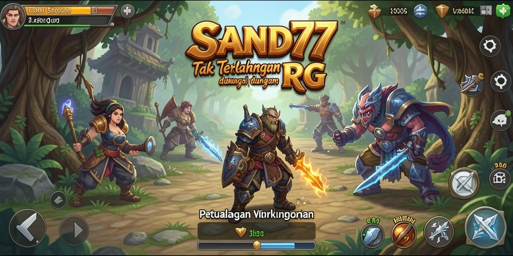 Tampilan gameplay SAND77 yang menampilkan petualangan seru dalam RPG.