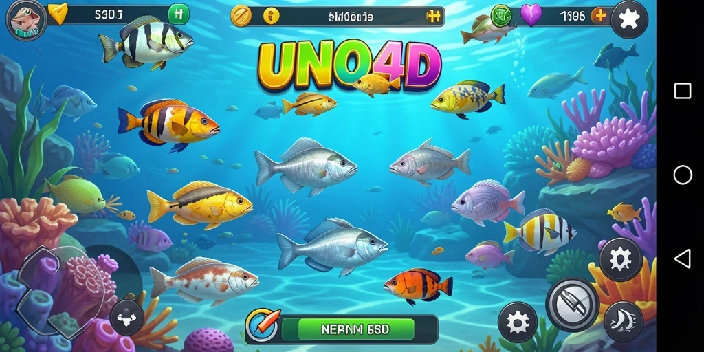 Screenshot menarik dari gameplay Tembak Ikan di UNO4D.