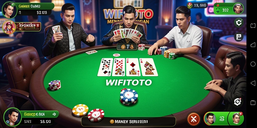 Tampilan gameplay seru di WIFITOTO dengan suasana Poker yang menarik.